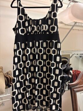 Blu Sage Black and White Geometric Mini Dress